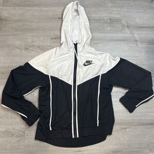 Nike Windrunner‎ Jacket Women's S Small Windbreaker Zip Vented Black White